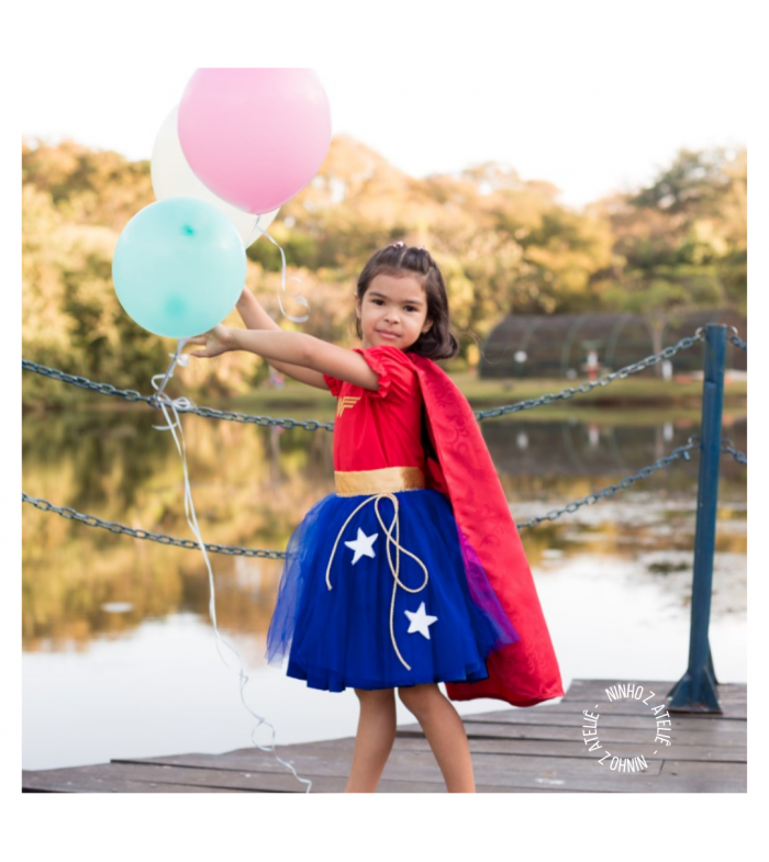 Vestido infantil store da mulher maravilha